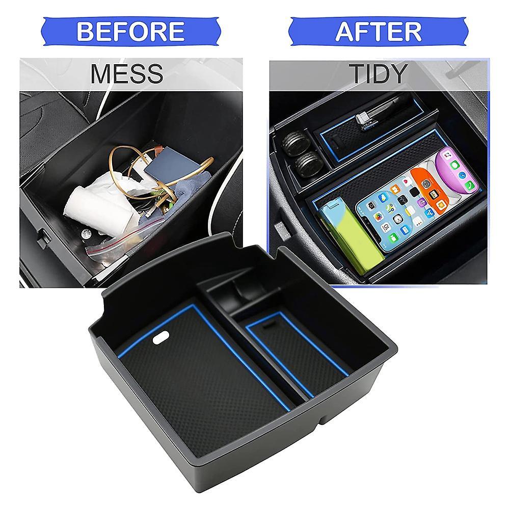 Car Central Console Armrest Storage Box Holder Blue