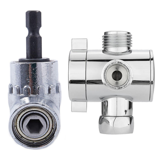 1/2 Inch 3-way T-adapter Diverter Valve Adjustable Shower Head