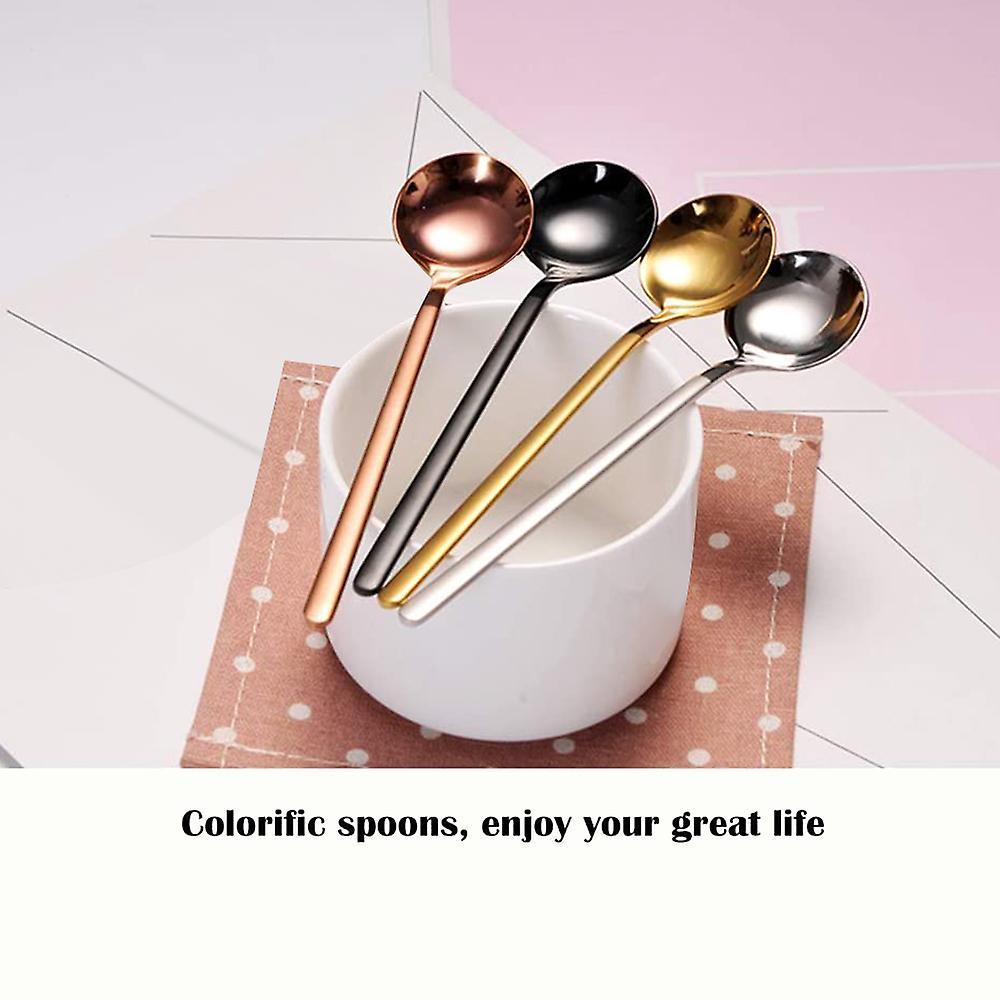 Stainless Steel 6pcs Espresso Spoons for Sugar Antipasto (silver)