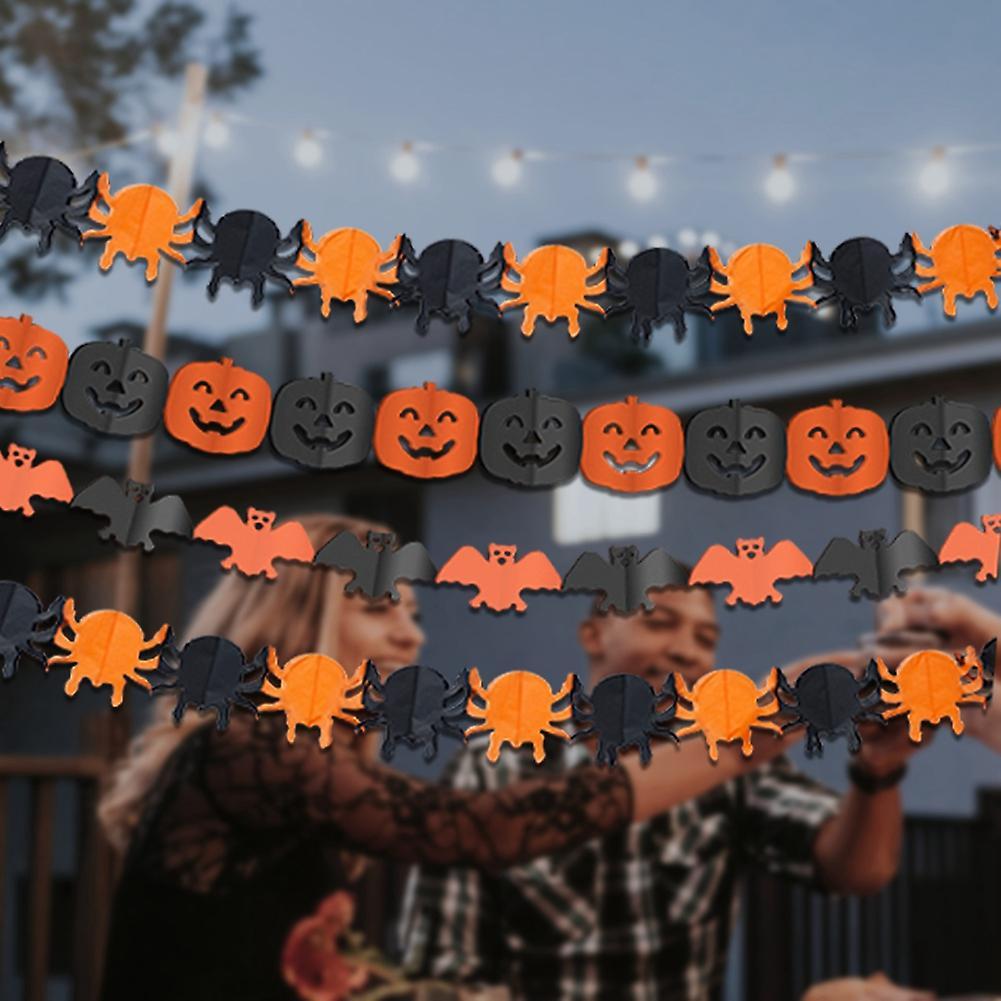 Halloween Hanging Garland Bunting Bat Pumpkin Decor Horror Props C