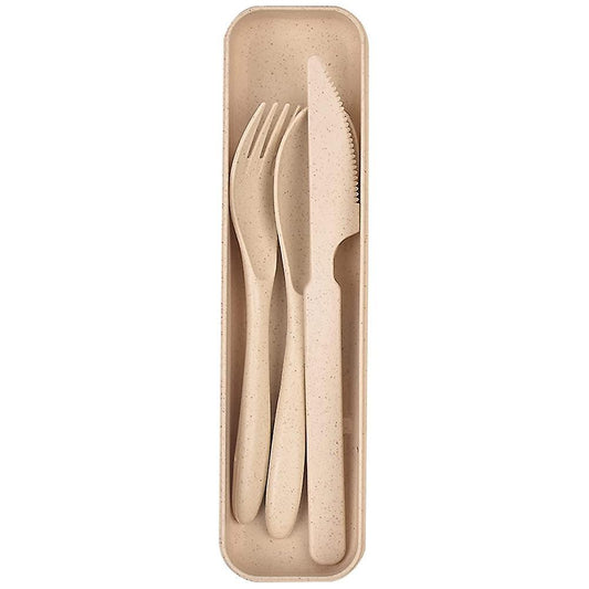 4pcs Reusable Plastic Spoon Cutlery, Portable Camping Cutlery (beige)