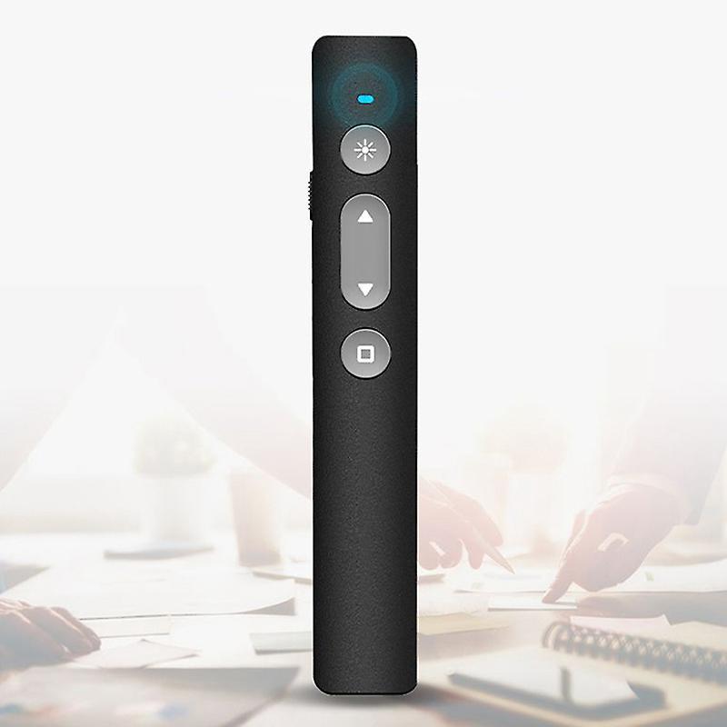 Rechargable Wireless Presenter Rf 2.4ghz Usb Black Powerpoint Ppt