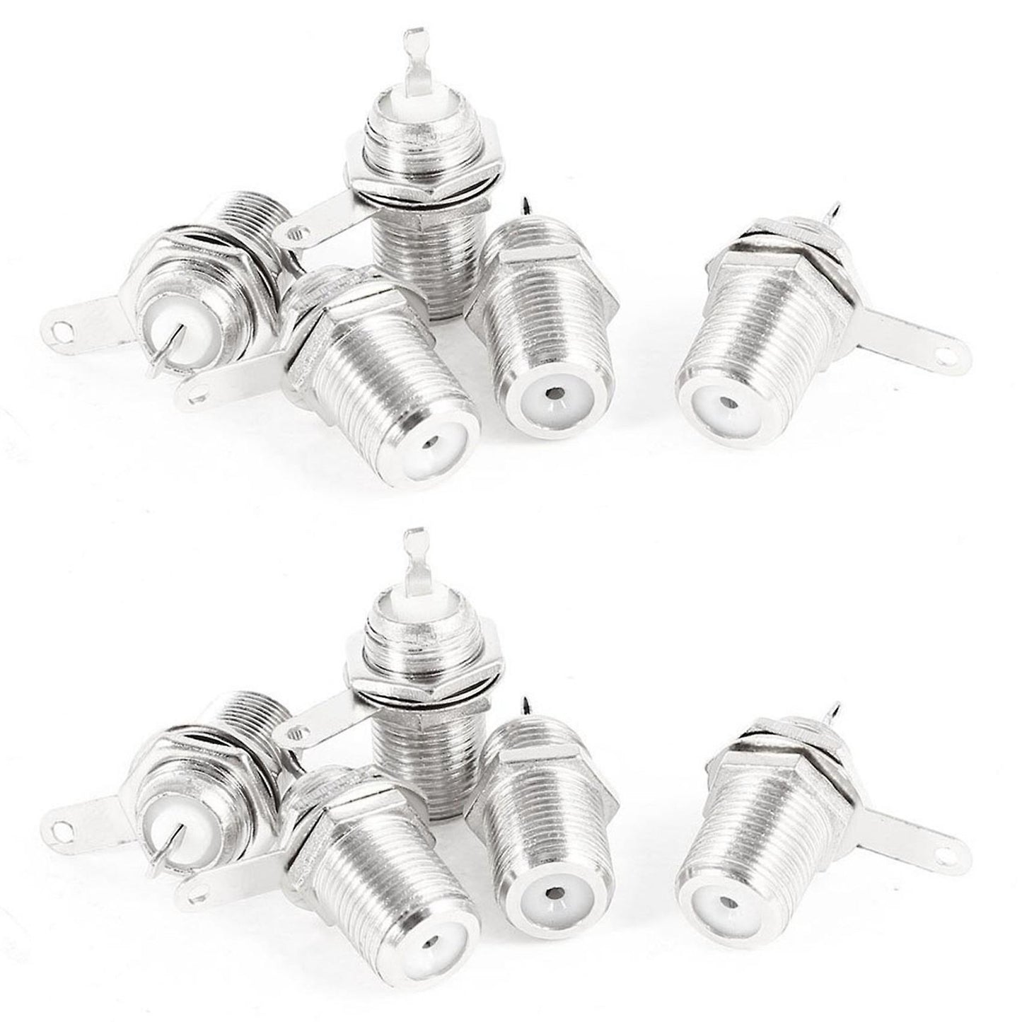 5 Pcs F Type Panel Mounted Socket Female Solder Connector Adapter