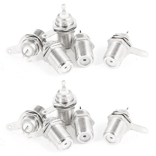 5 Pcs F Type Panel Mounted Socket Female Solder Connector Adapter