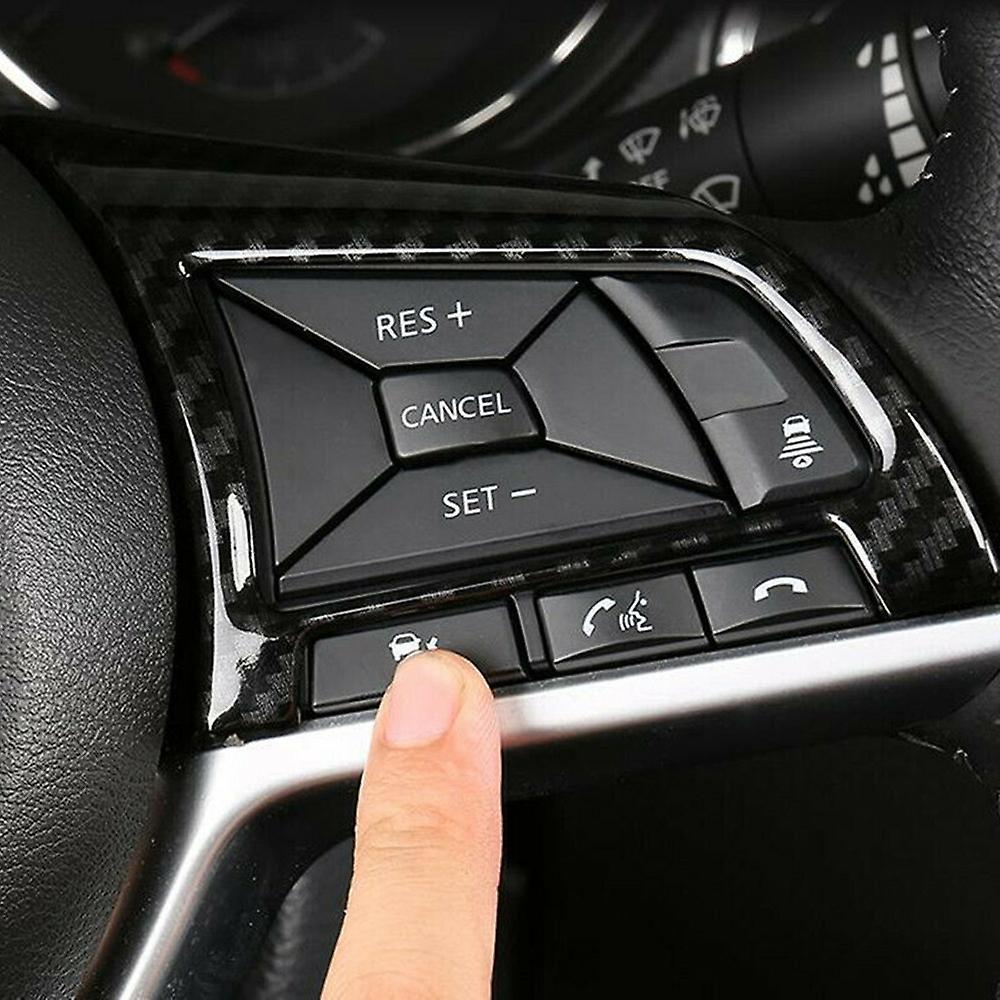 2pcs Carbon Fiber Steering Wheel Strip Cover Trim for Nissan Sentra