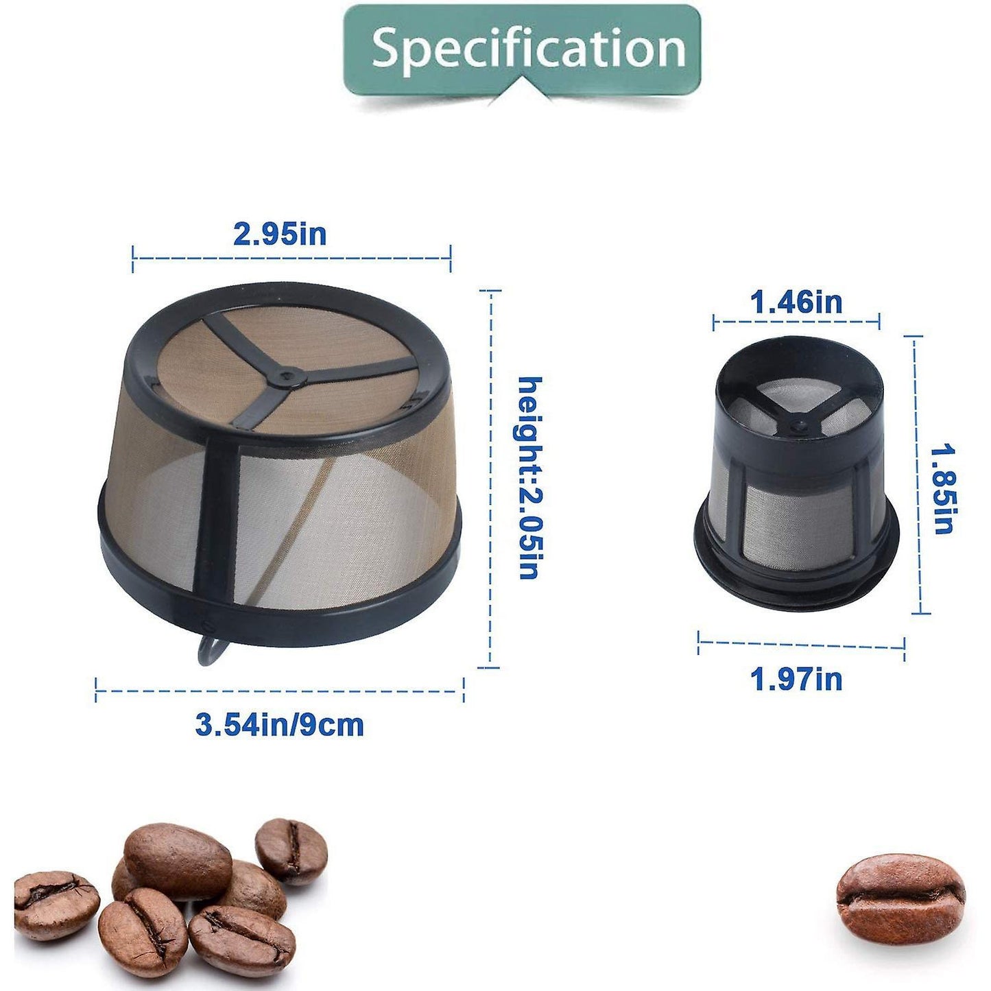 Reusable Mesh Ground Coffee Filter Basket for K-duo Essentials