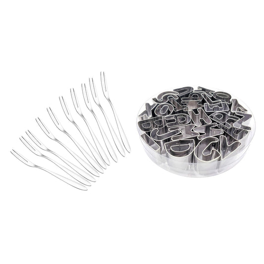 10pcs Stainless Steel Reusable Fruit Fork Cake Snack Tool 13cm