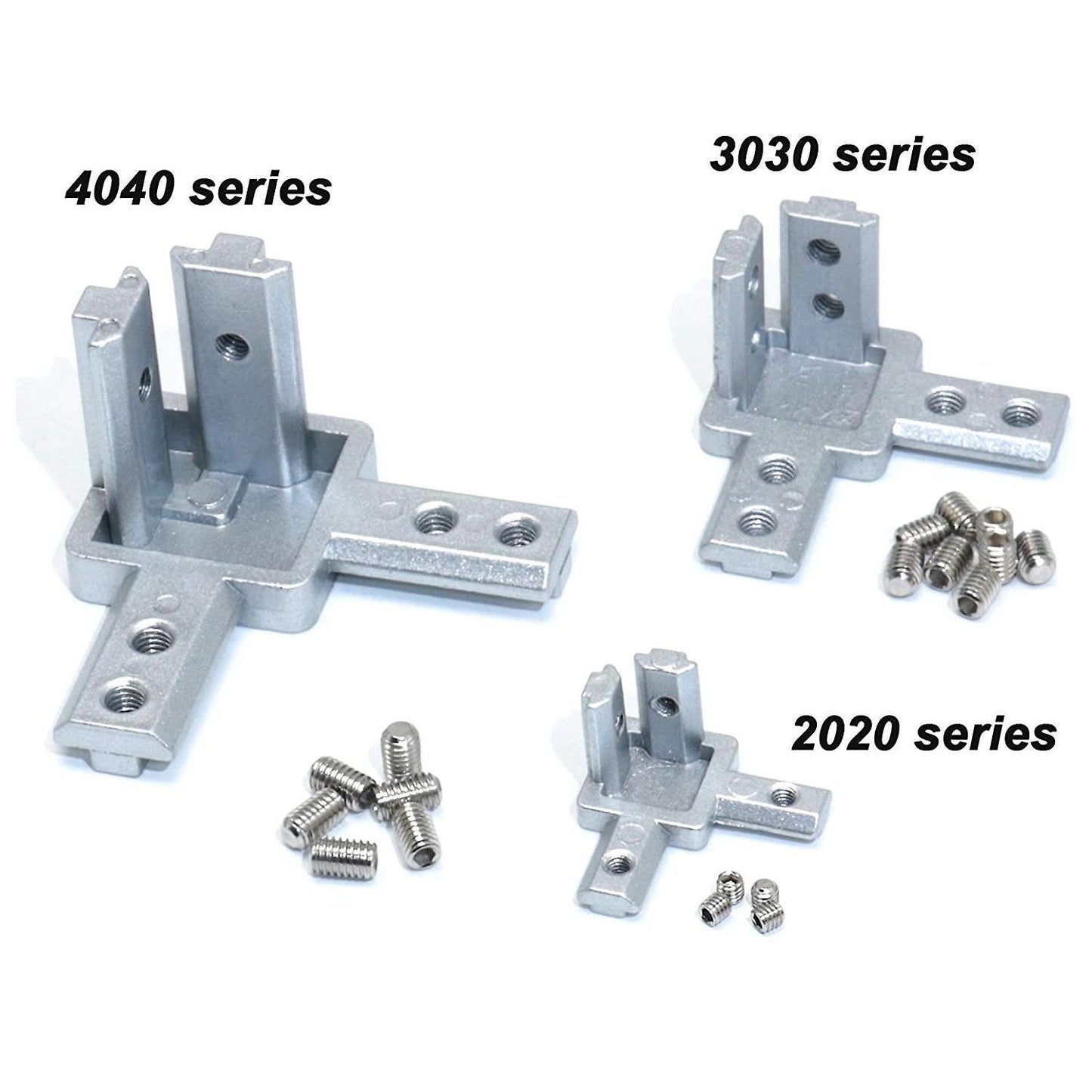 4pc 2020 Series 3 Way End Bracket for European Standard 6mm T Slot