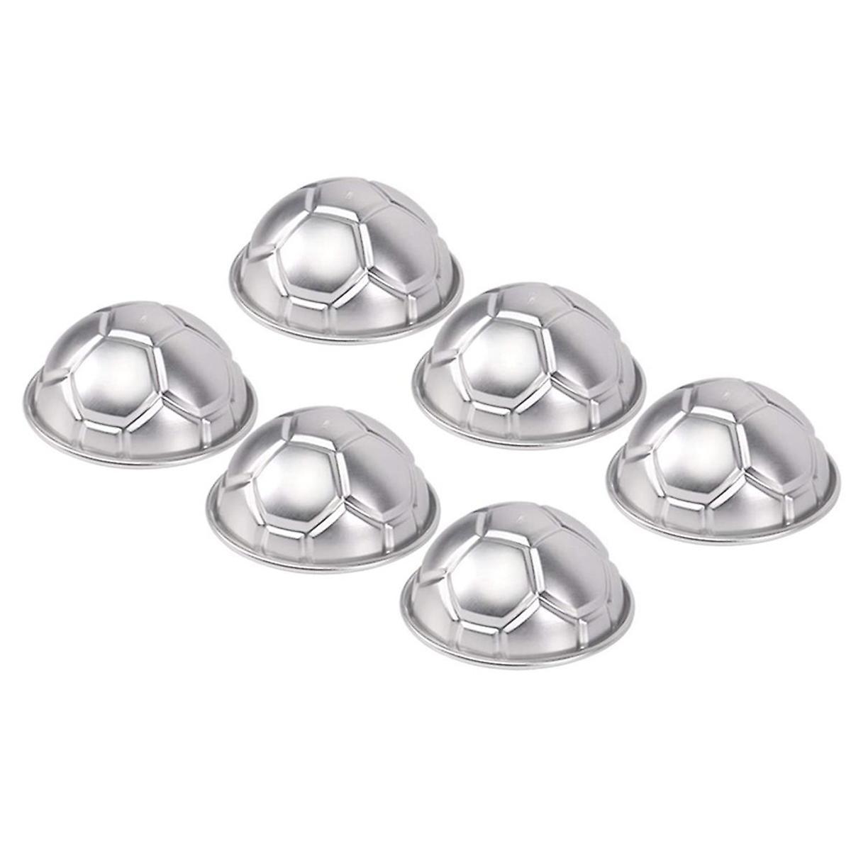 6 Pcs Mini Soccer Ball Cake Pan,aluminum Cupcake Baking Pans
