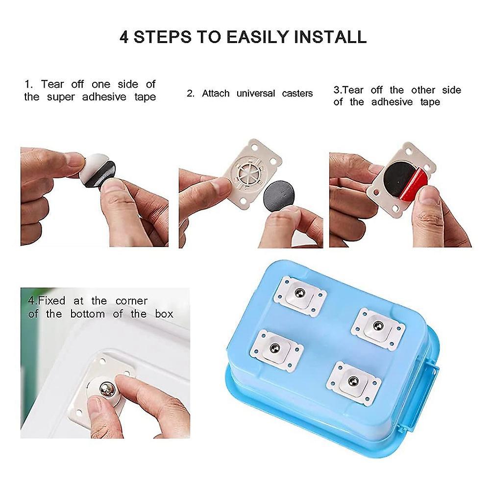 16 Pcs Self Adhesive Wheels 4.5 X 2.8cm(white)