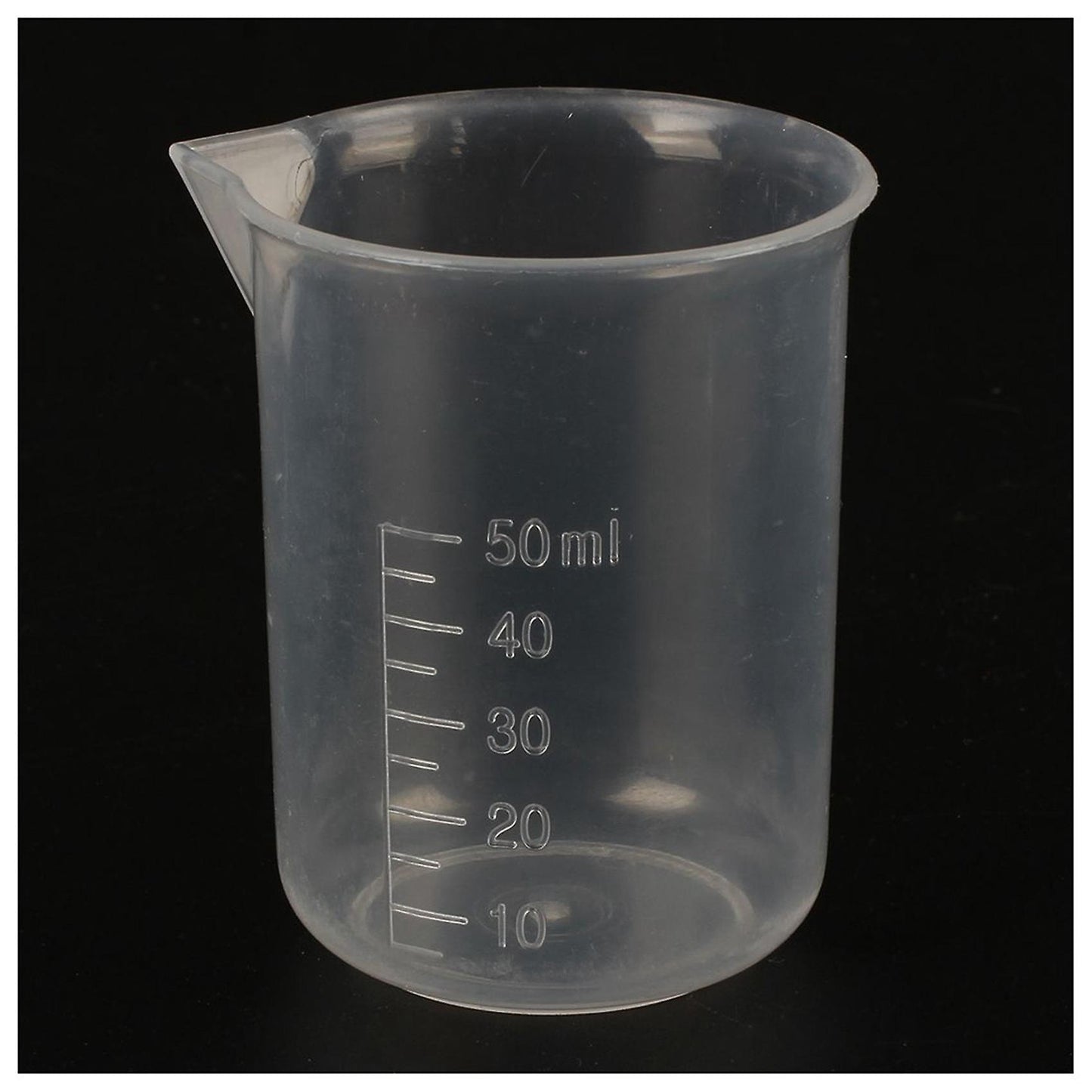 4 Pcs 50 Ml Laboratory Plastic Water Liquid Measuring Cup Transparent