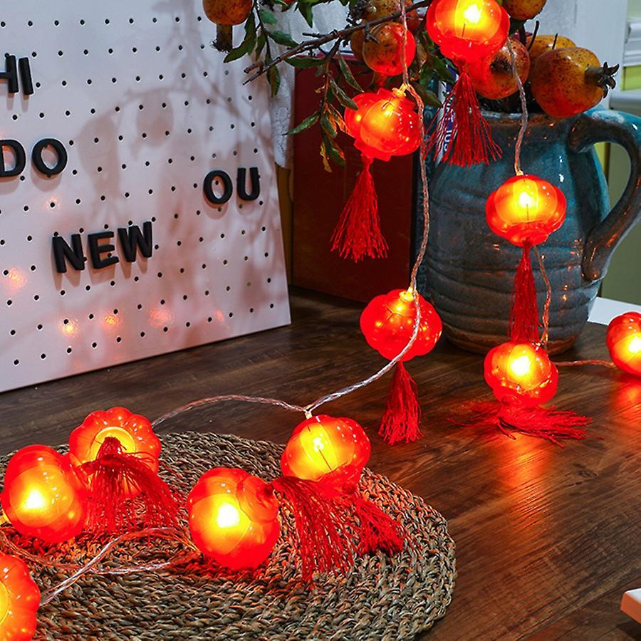 Red Lantern Usb Led Light String Christmas Battery Decoration