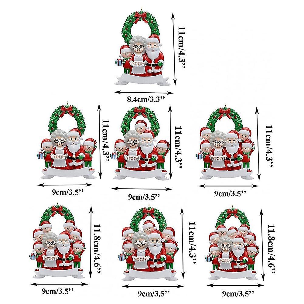 Santa Claus Family Of 7, Christmas Tree Ornament - Santa Winter Gift