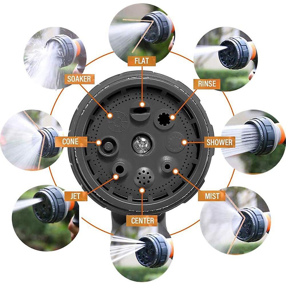 Garden Hose Nozzle High Pressure Heavy Duty 8 Pattern, 5 Pieces