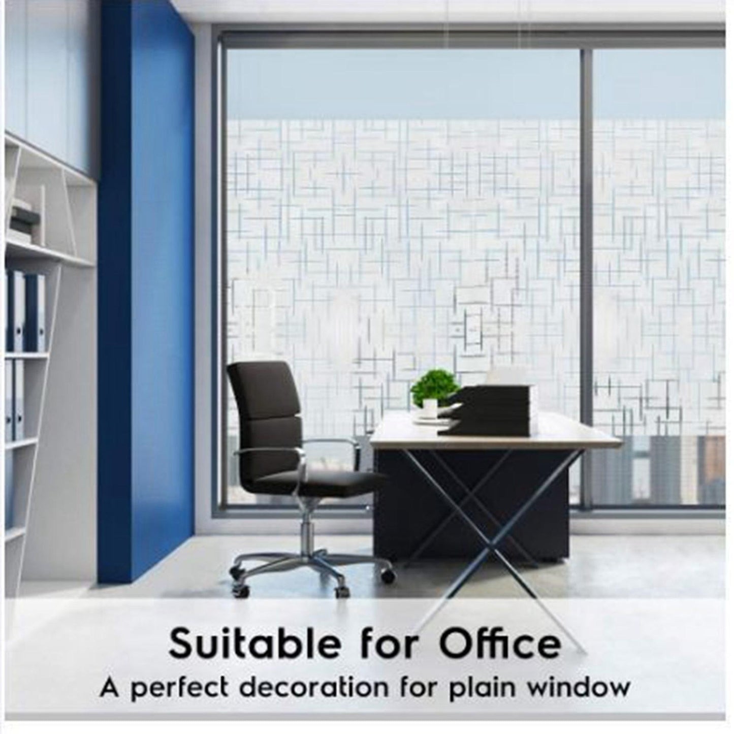 3d Cross Pattern Frosted Non-adhesive Static Sticker Privacy Film