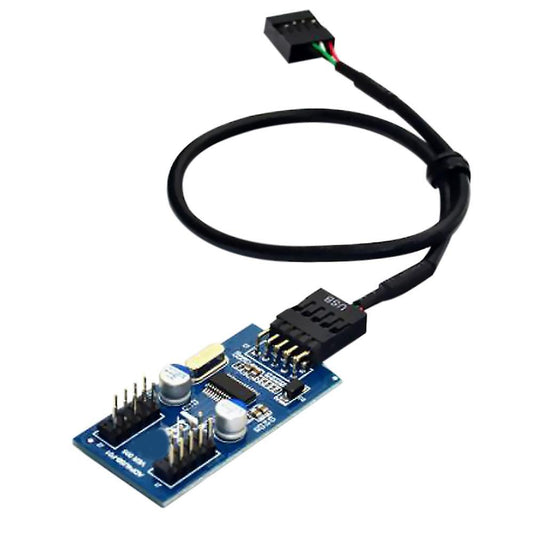 9pin Usb Header Male 1 to 2/4 Female Extension Cable Card 60cm