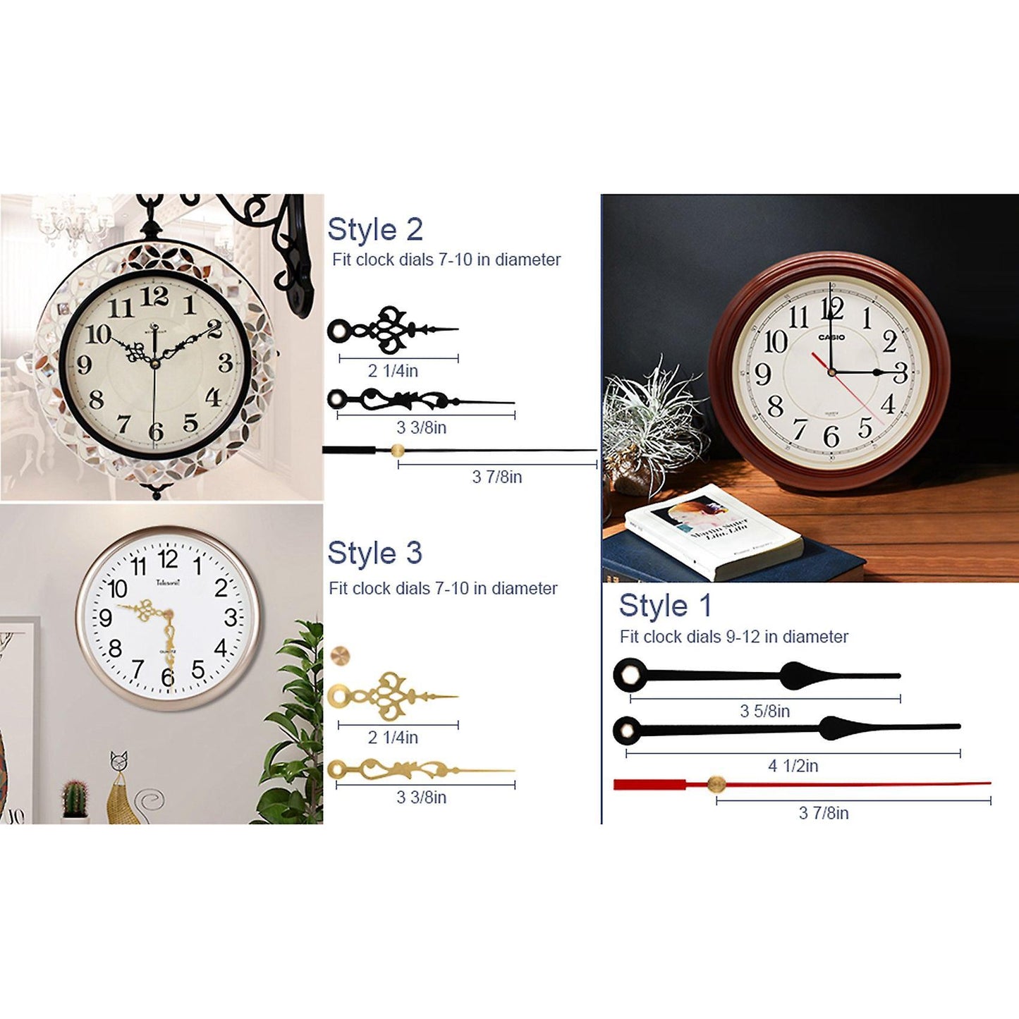 2pcs Silent Sweep Quartz Clock Motor Kit Movement Mechanism