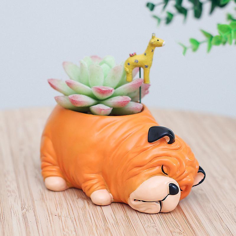 1pcs Resin Cartoon Dog Succulent Cactus Planter Pot,b