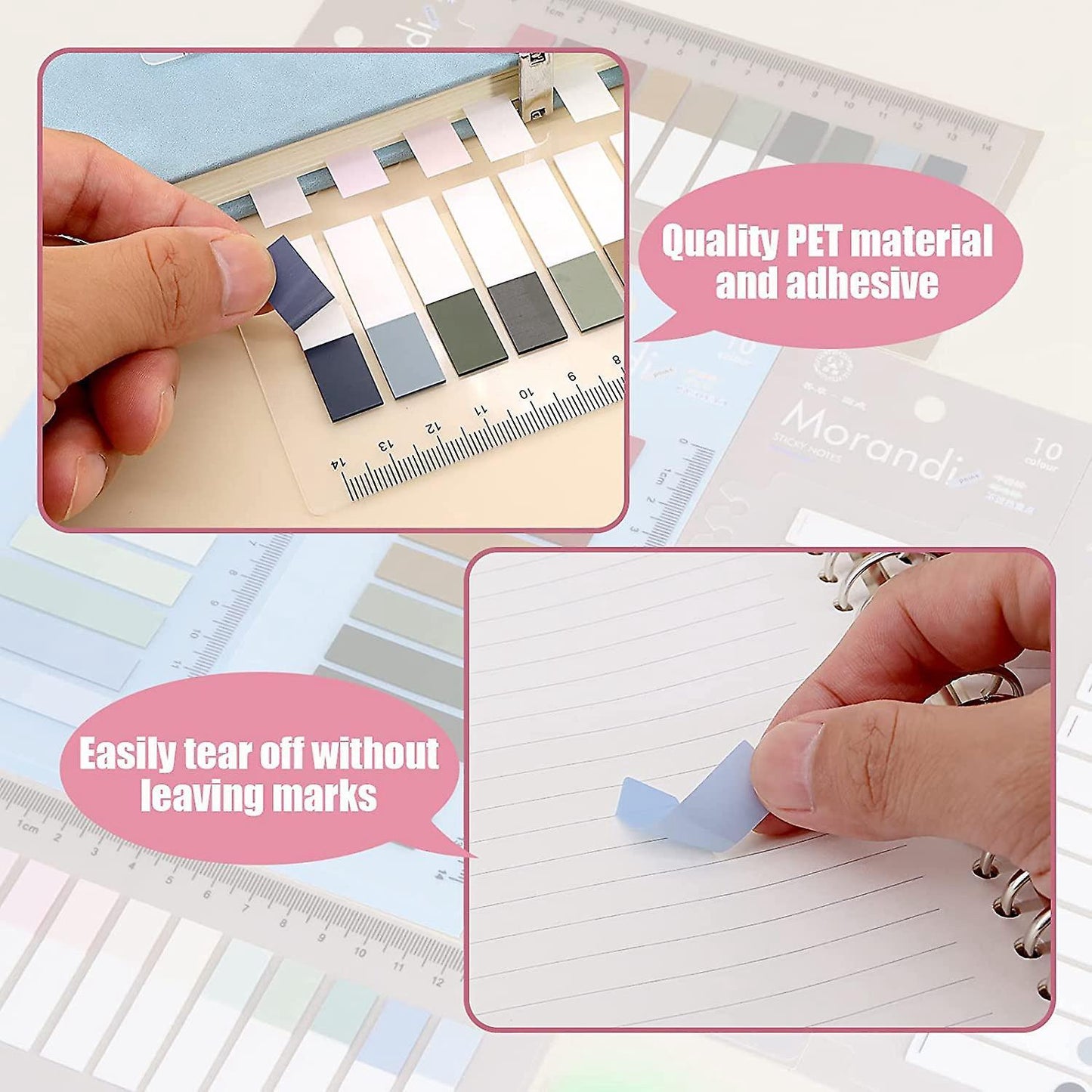 1400 Pcs Sticky Index Label Signs, Page Marker Sticker Translucent
