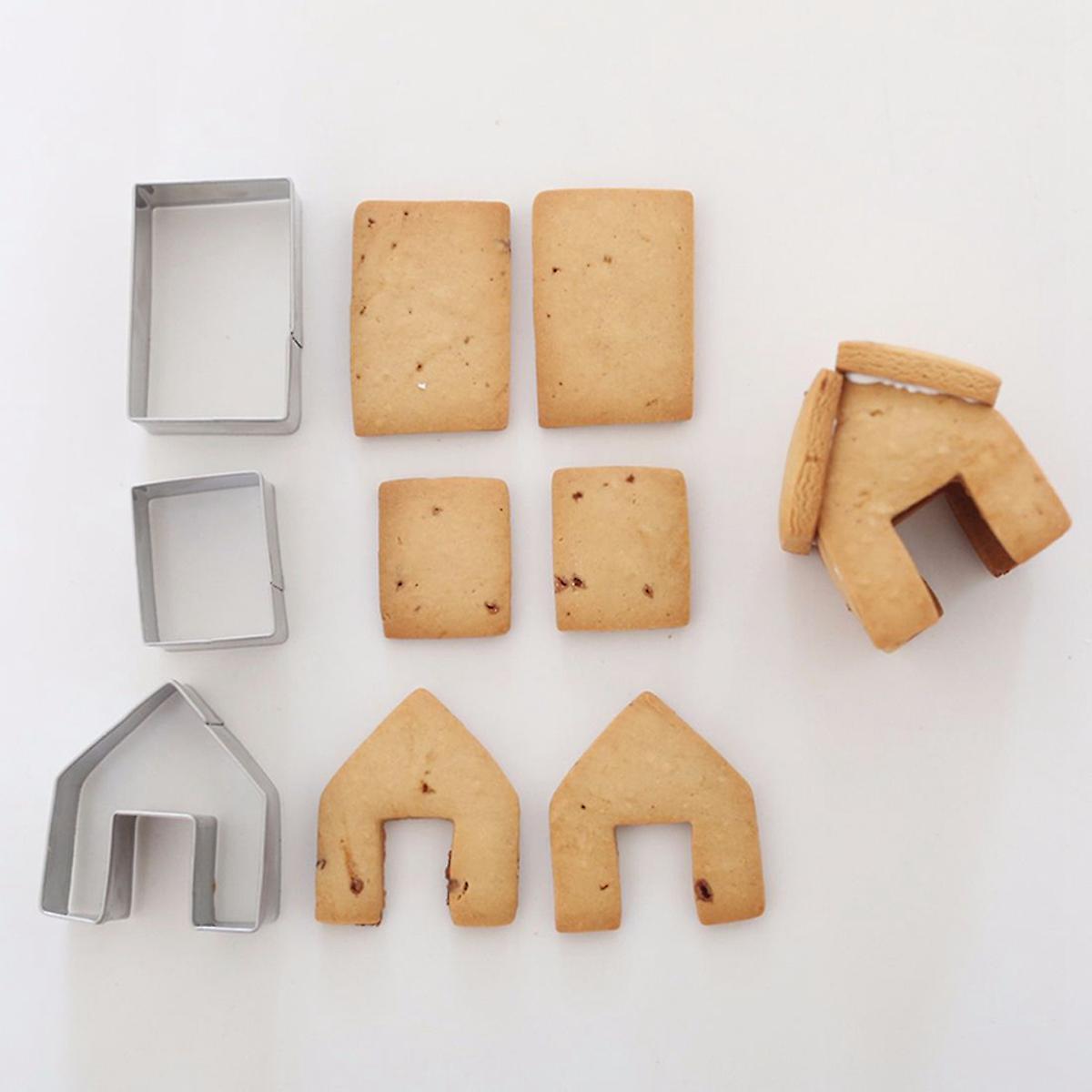 Christmas Mini House Stainless Steel for Biscuit Moulds for Holidays
