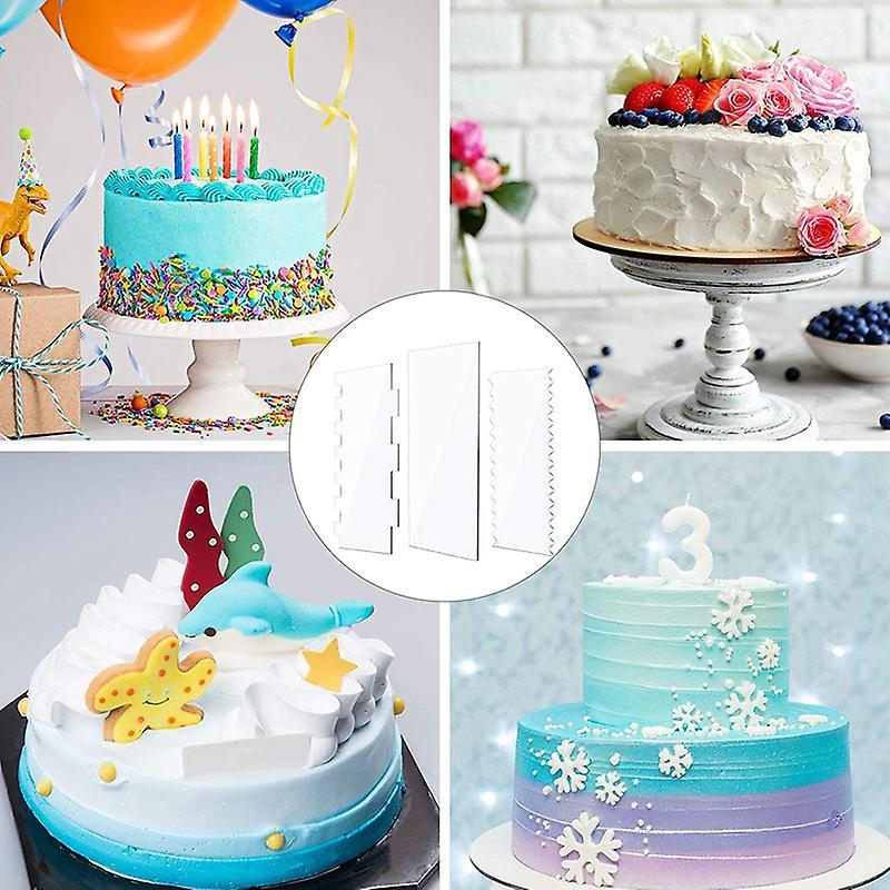 Frosting Buttercream Large Cake Smoother Scraper Cake Edge Stripe