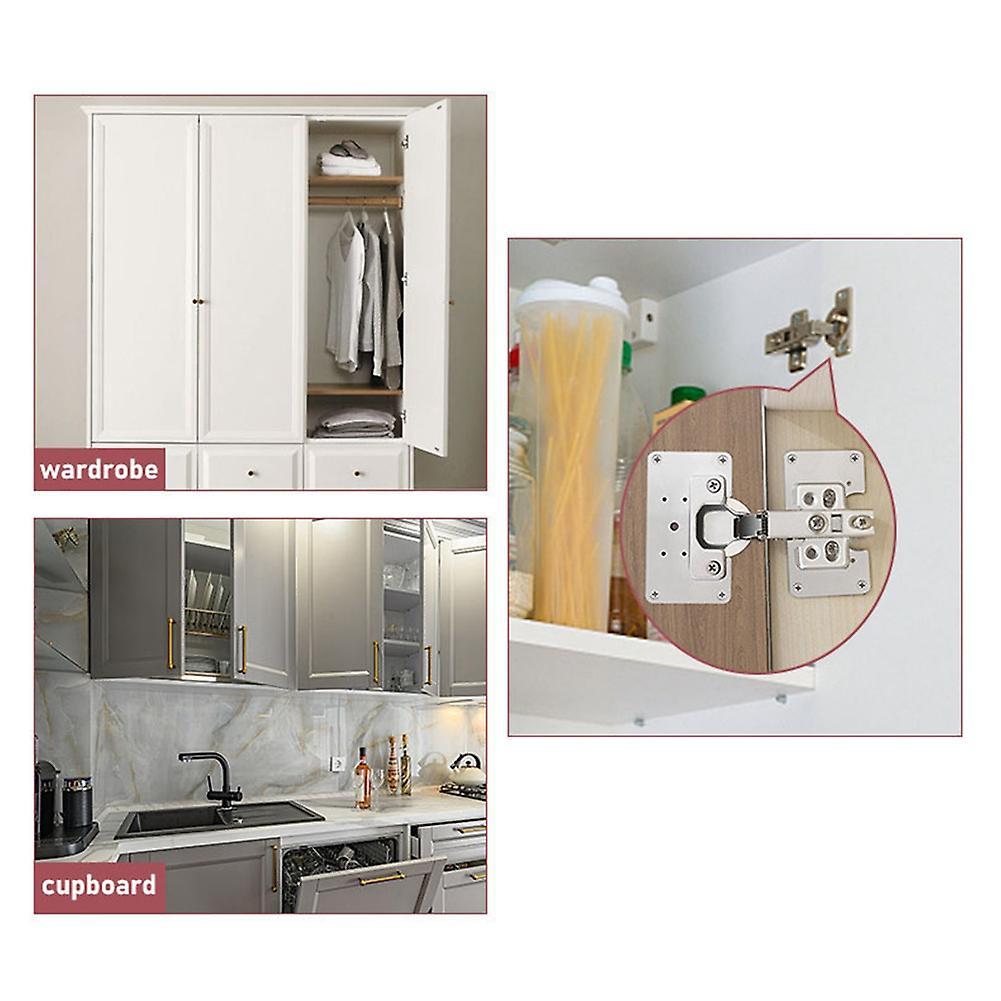 4 Pcs Hinge Repair Plate Door Stainless Steel Bracket for Furniture