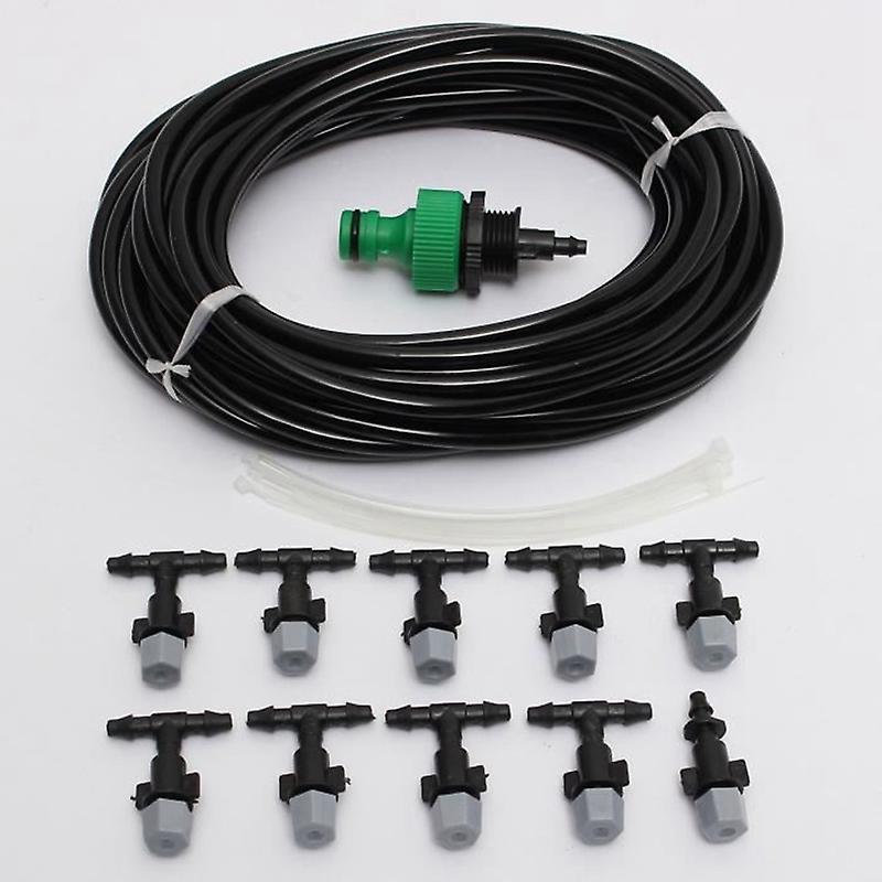 1 Set Cooling System Mist Sprinkler Nozzle Hose Watering Kit 10m
