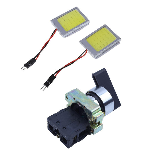 2 X T10 Panel 24 Smd Cob Led Car Reading Bulb / Ceiling La