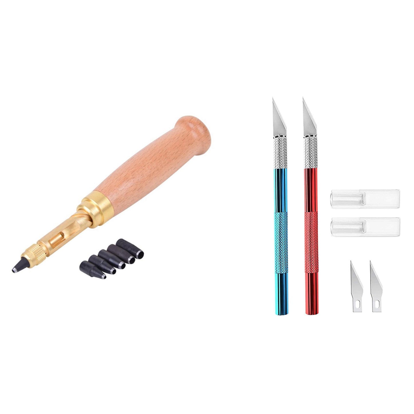 2 Pieces Of Aluminum Alloy Leather Carving Knives, Carving Tools