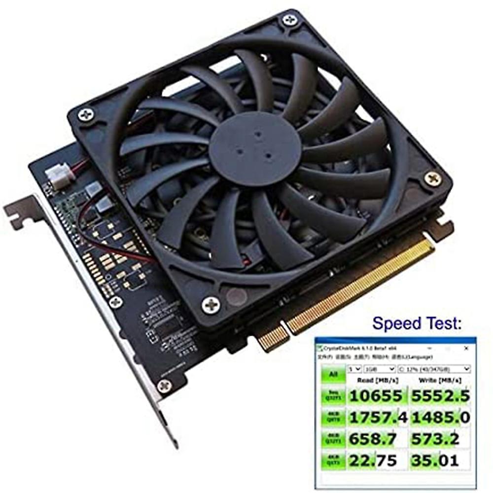 4x Nvme M.2 Ahci to Pci-e Express 3.0 Gen3 X16 Raid Card with Fan