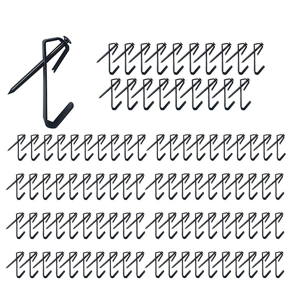 100 Pack Picture Hanging Hooks with Nails Kits Black Photo Frame Hook