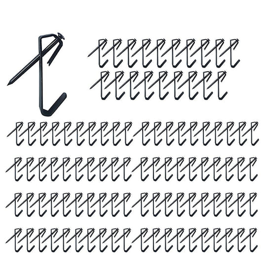 100 Pack Picture Hanging Hooks with Nails Kits Black Photo Frame Hook