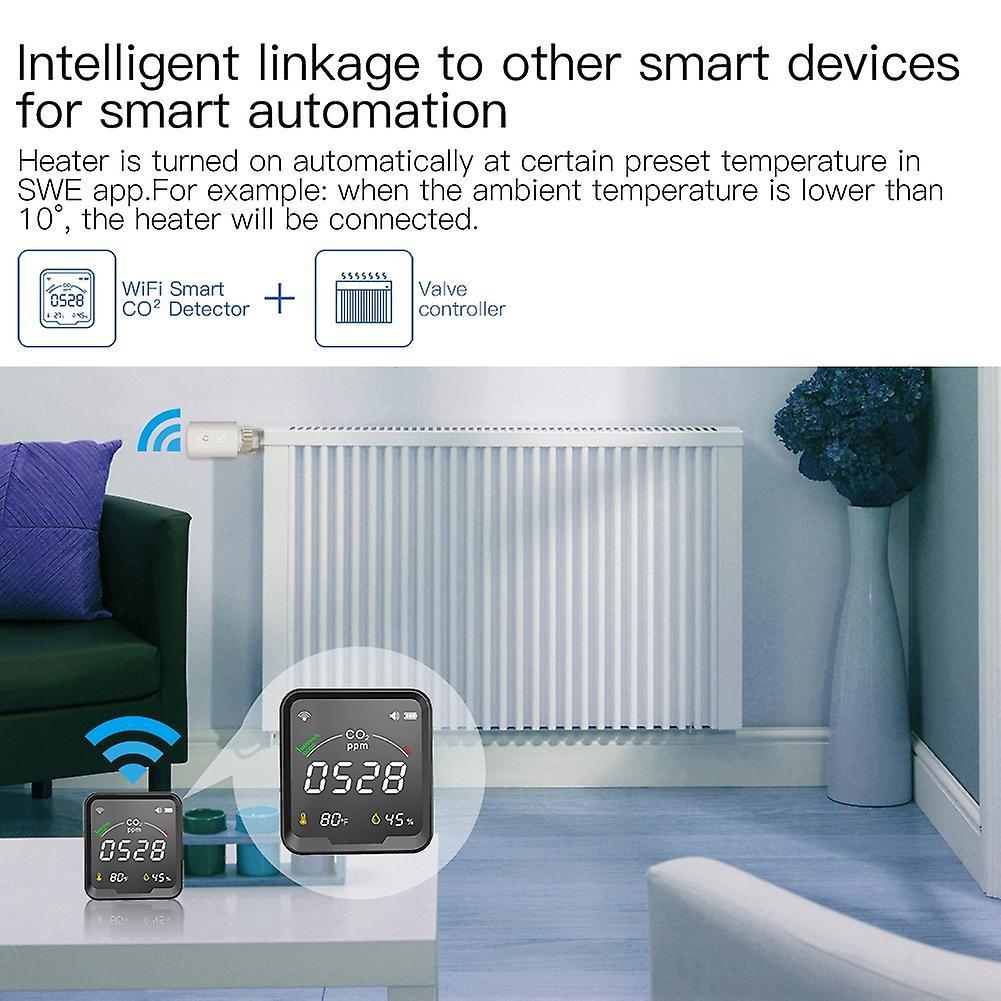 Wifi Tuya Smart Co2 Detector 3 In 1 Carbon Dioxide Detector