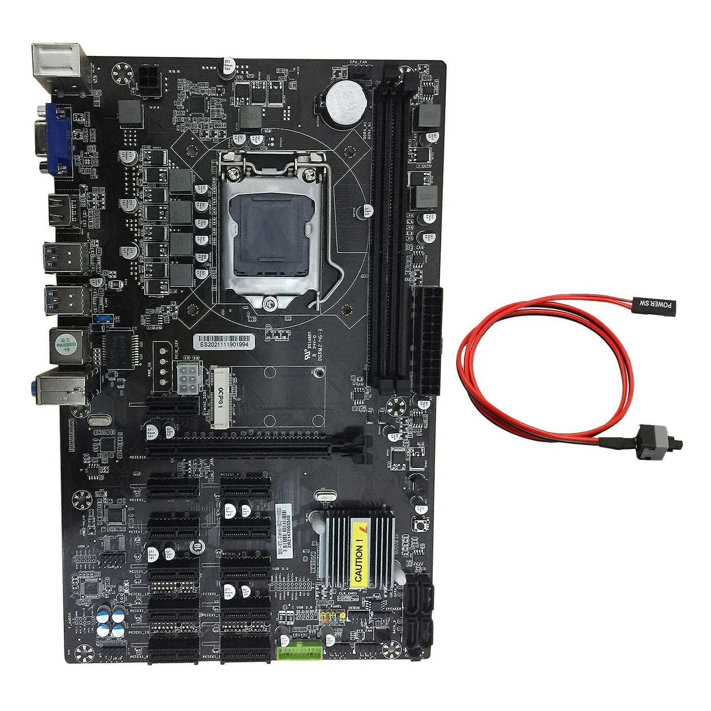 B250 Btc Motherboard with Switch Cable 12 Pci-e Slot for Bitcoin