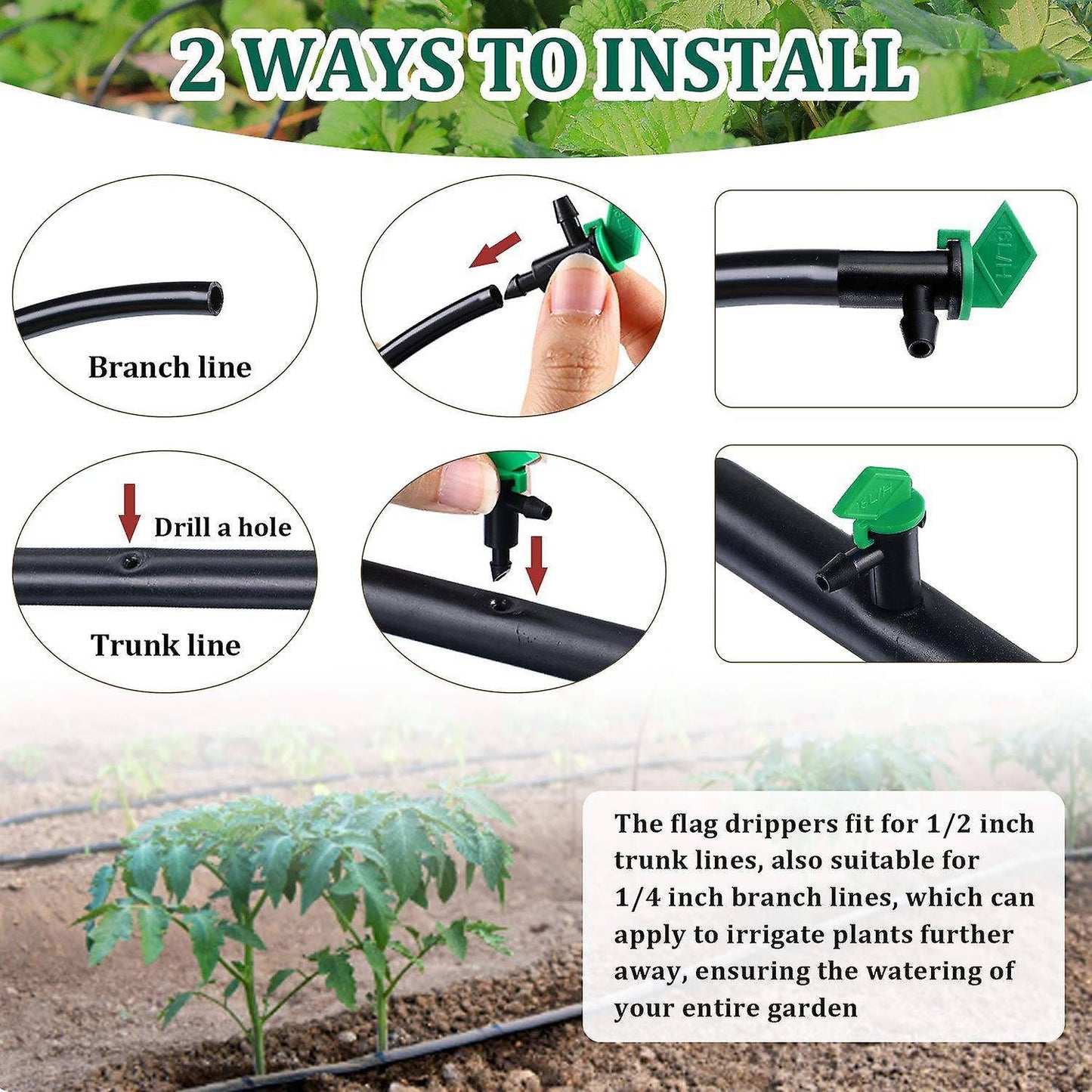 60 Pieces 4gph Removable Drip Sprinkler Garden Irrigation Dripper
