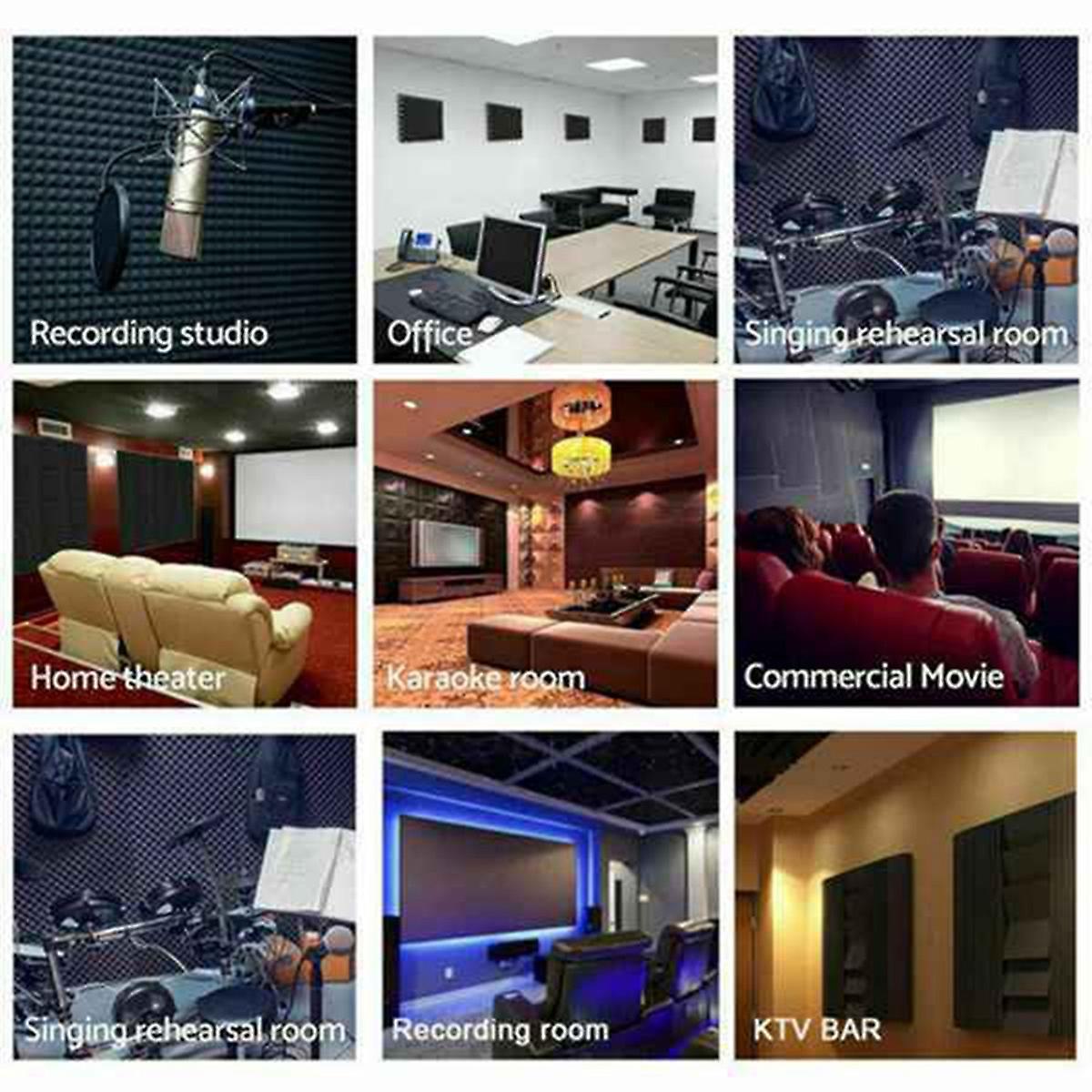 6 Pcs Acoustic Panels Foam Board Studio Sound-absorbing Wedge Tiles