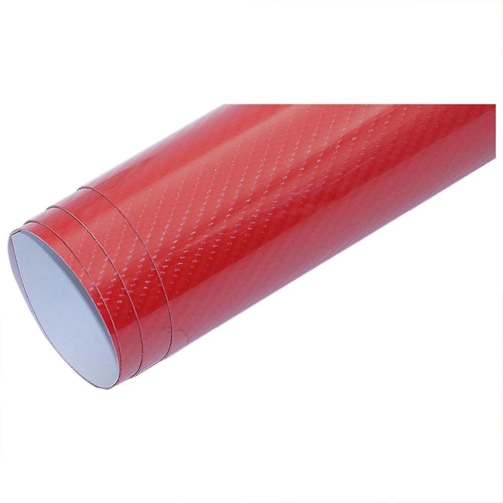 10cm X 152cm Super 5d Carbon Fiber Car Vinyl Film Red