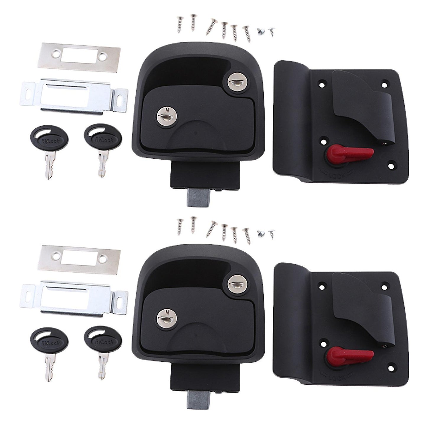 2x Push-type Door Locks R3 Mechanical Lock for Camper Rv Caravan Boat