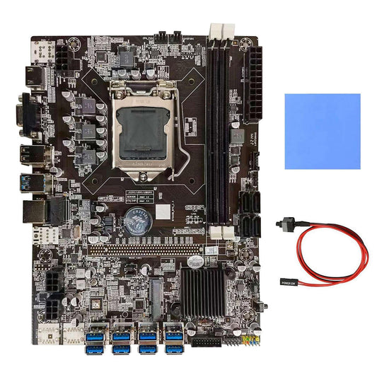 B75 Btc Motherboard+thermal Pad+switch Cable Lga1155 8xpcie to Usb