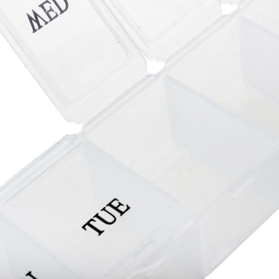 7 Day Weekly Pill Box Organizer Medicine Compartments Vitamin Storage Travel Kit 1pcs White