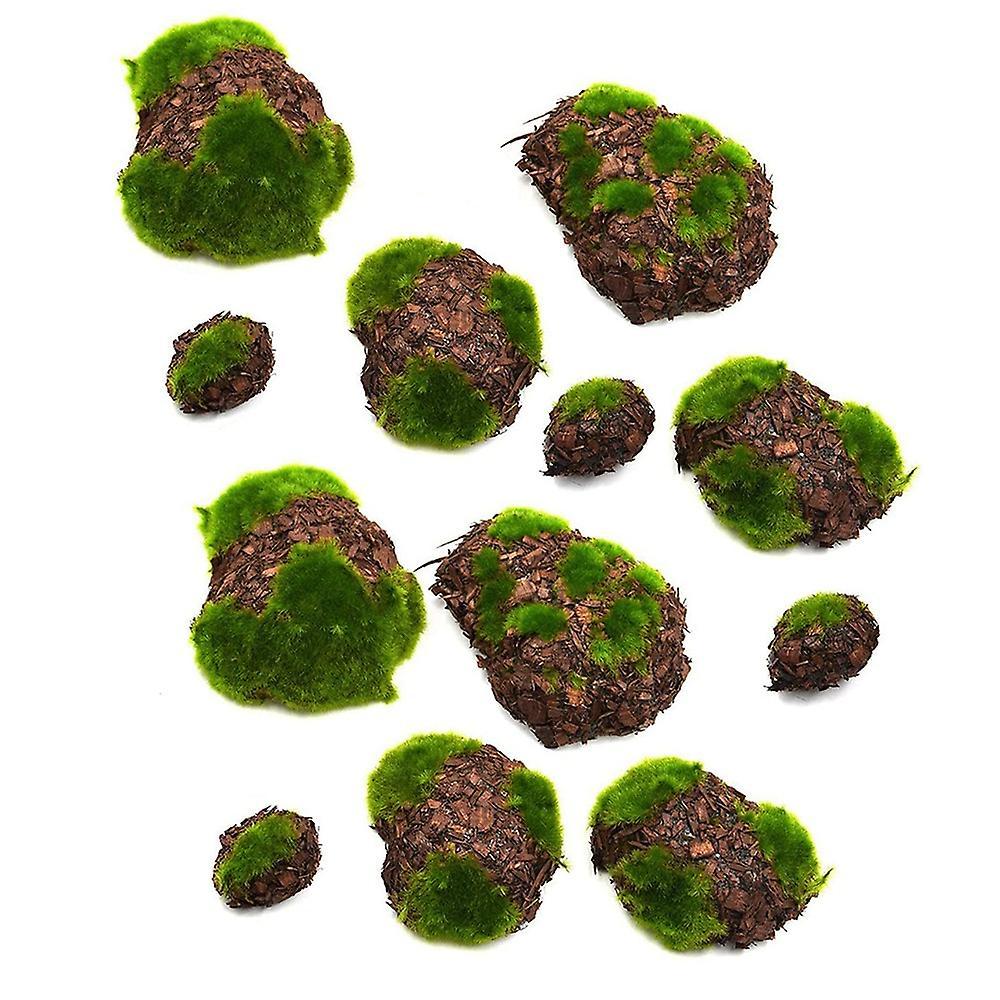12 Pcs Artificial Moss Rocks Decorative,for Garden Decor Diy Floral