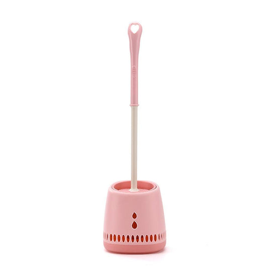 Wall Hanging Toilet Brush Holder Long Handle Cleaning Brush -pink