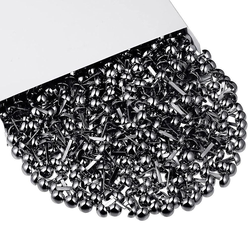 300 Pieces Of Paper Fasteners Round Headgear Sturdy Fasteners Black