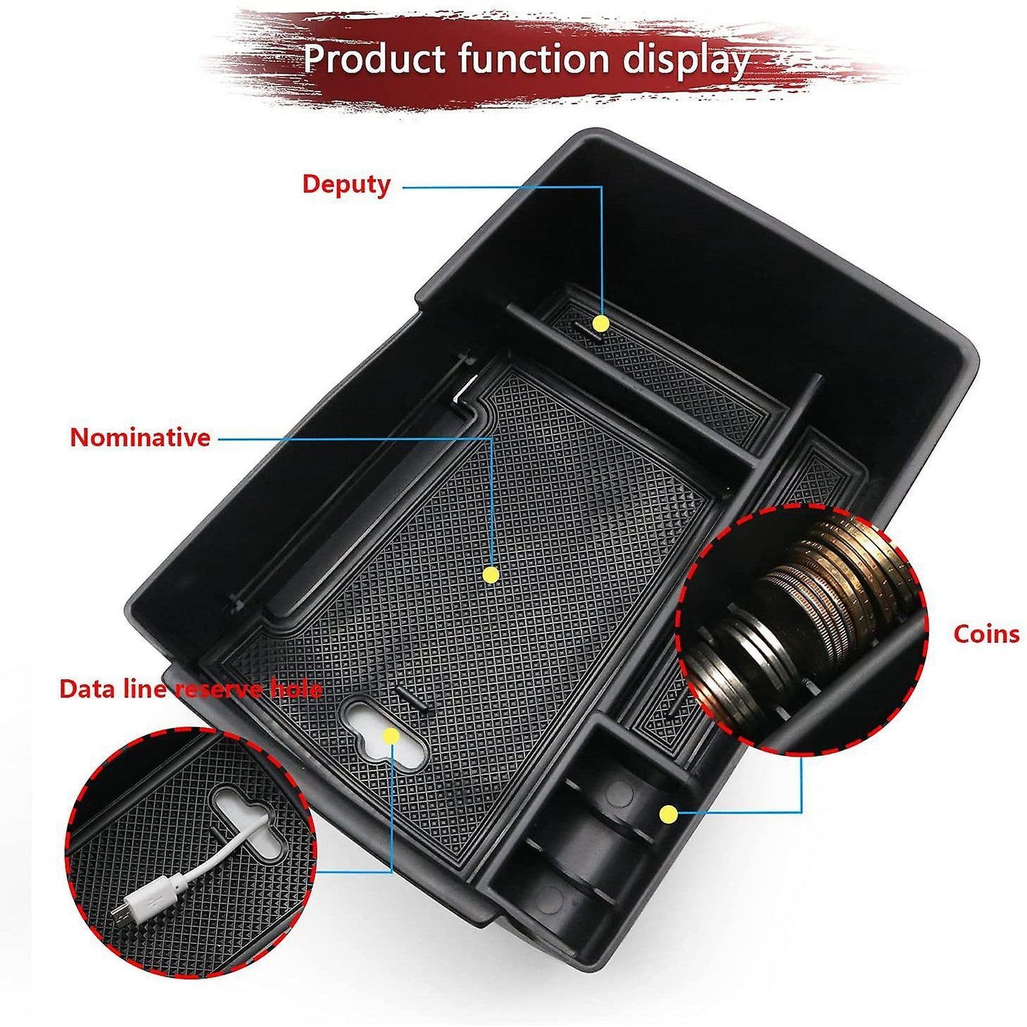 Center Console Organizer Tray for 2020 2021 Hyundai Santa Fe Tm