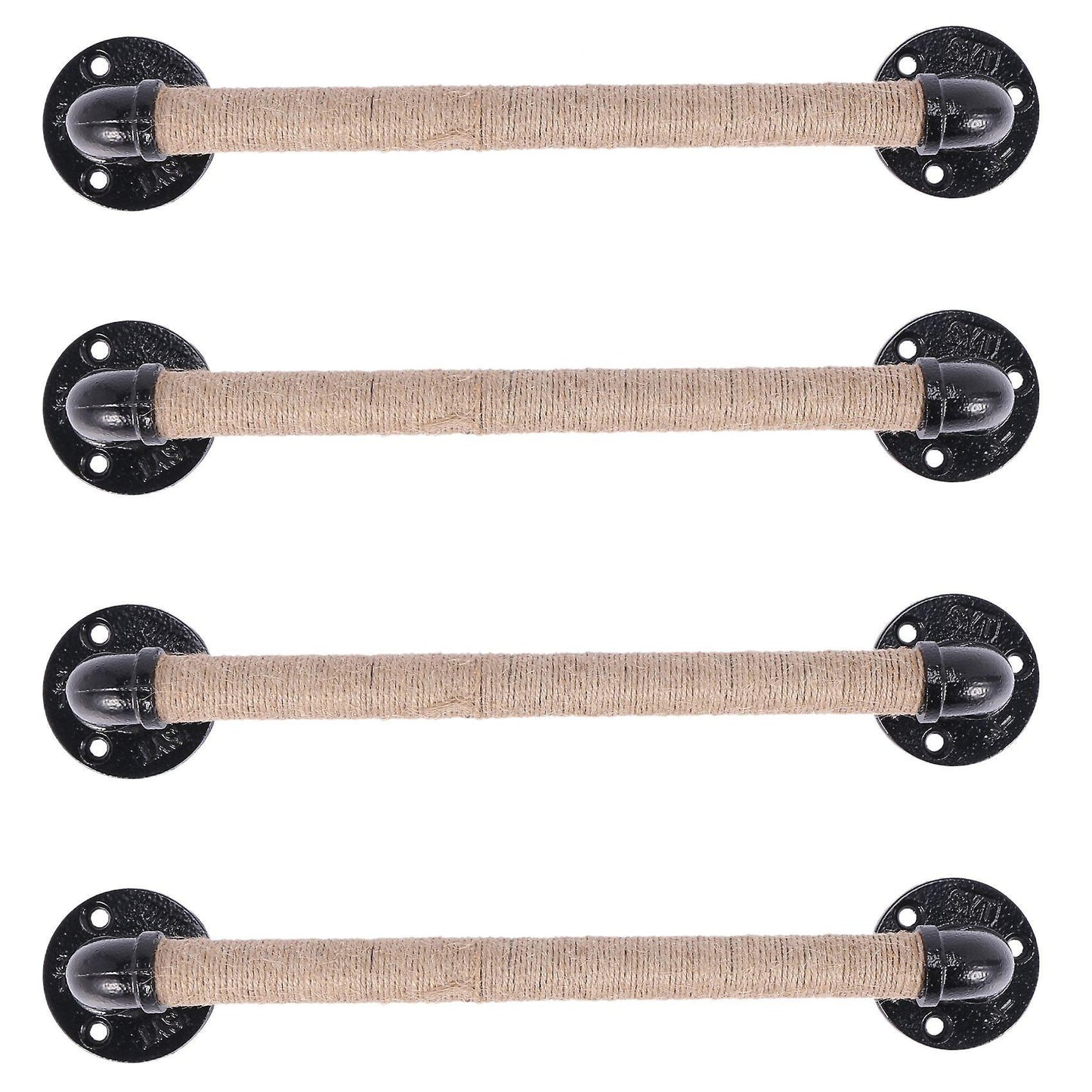 Industrial Style Pipe Furniture Handle Black Wrought Iron Rope Handle