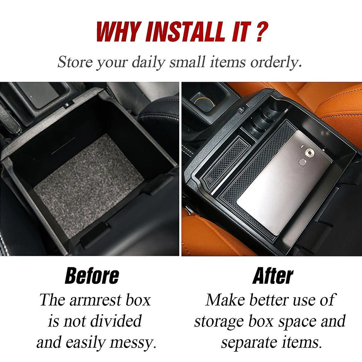 Car Central Armrest Storage Box Stowing Tidying for Toyota Hilux