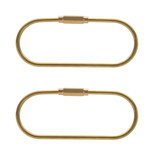 Keychain with Lock Golden Carabiner Survival Camping Equipment Large