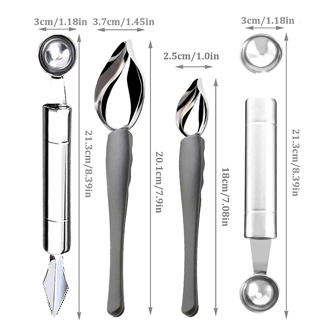 4 Pcs Drawing Decorating Spoon Chocolate Spoon Fruit Tool