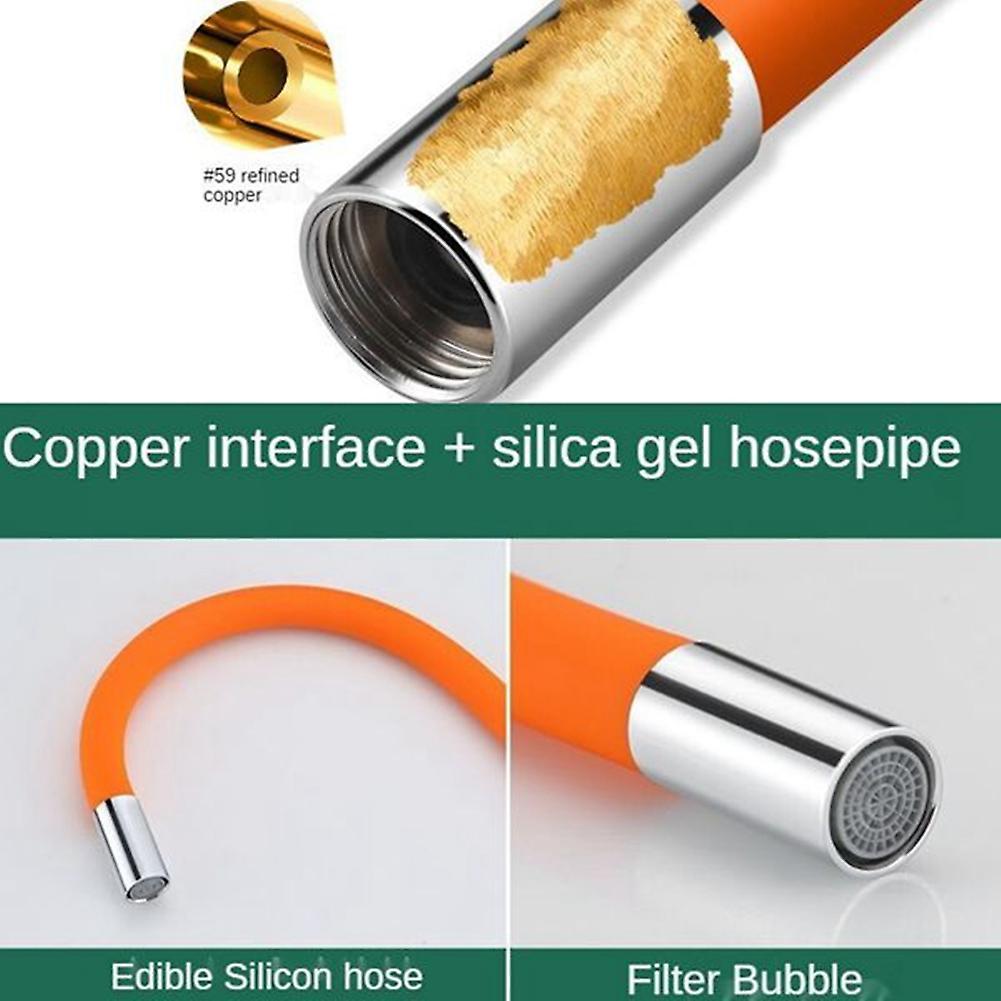 Universal Interface 360 Degree Water Tap Extension Hose-black,50cm