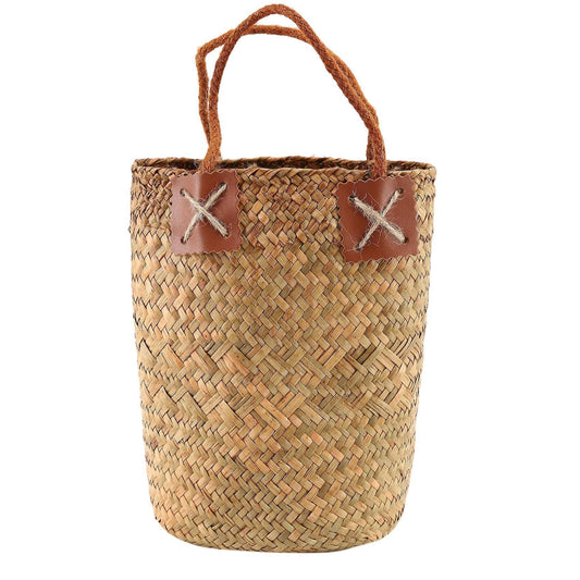 Lavender Vase Woven Sundries Storage Baskets Hanging Flower Basket